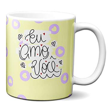 Imagem de Caneca Flork Meme Namorados Apaixonados Flores Eu Amo Você (Branca)