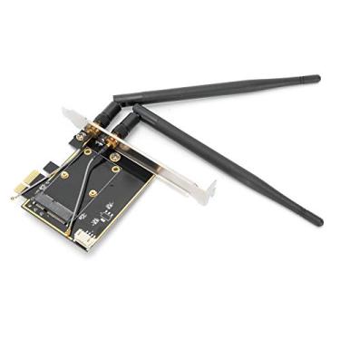 Imagem de Mini adaptador PCI-E para desktop, adaptador de cartão de redes sem fio de chipset N/C Mini PCI-E para desktop PCI-E com suporte de 2 antenas Bluetooth