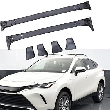 Imagem de 2 peças de alumínio transversal barra transversal trilho de teto, bagagem, transportador de carga serve para Toyota Venza Harrier XU80 2020 2021 2022 Limited
