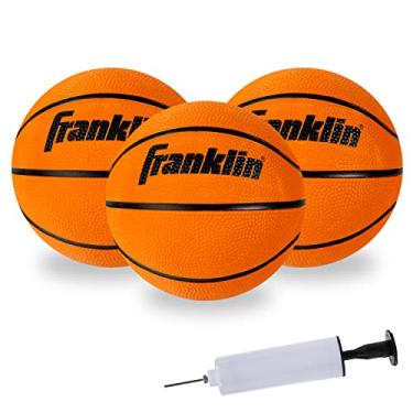 Imagem de Franklin Sports Mini bolas de basquete de borracha para ambientes internos/externos – Pacote com 3 – Aprovada por batidas