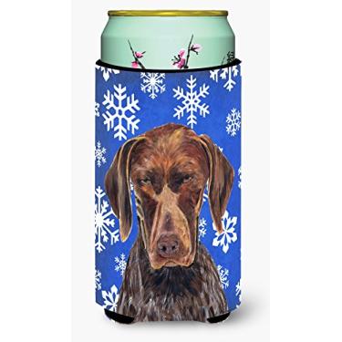 Imagem de Caroline's Treasures SC9395TBC Ponteiro alemão de pelo curto flocos de neve de inverno férias menino alto isolador de bebidas abraçador, menino alto, multicolorido