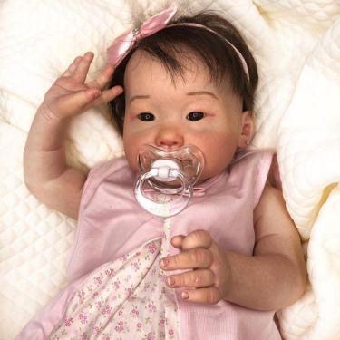 Imagem de Bebe Reborn Cai Oriental Menina -Corpinho De Tecido + Bolsa - Ana Doll
