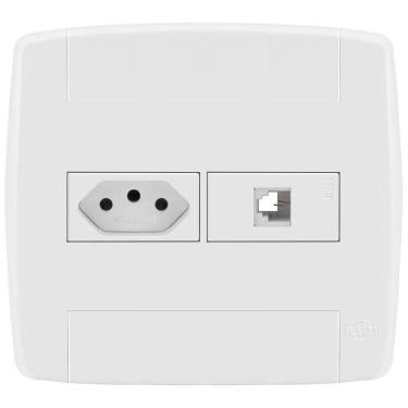 Imagem de Conjunto 1 Tomada 20A + 1 Tomada Rj11 4X4 - Ilumi Lev