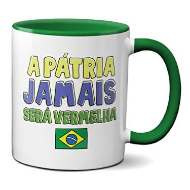 Imagem de Caneca Presente A Pátria Jamais Será Vermelha Bolsonaro2022 (Verde)