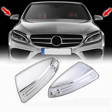 Imagem de Para Mercedes ML Classe W164 Espelho de porta de asa de carro Luz indicadora de seta Lâmpada RH + LH Espelho retrovisor LED Indicador de seta para Mercedes Benz Classe ML Car Retroview