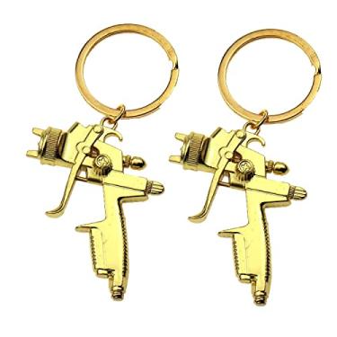 Imagem de Chaveiro de metal dourado com 2 peças de tinta spray para chaveiro com chave de aço de qualidade para negócios e chaveiro chaveiro chaveiro chaveiro moderno