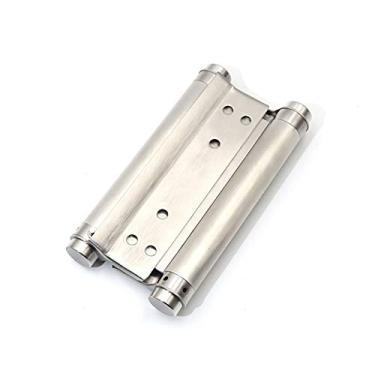 Imagem de Par de dobradiças de mola de aço inoxidável resistentes de 20 cm para porta de café com salão.