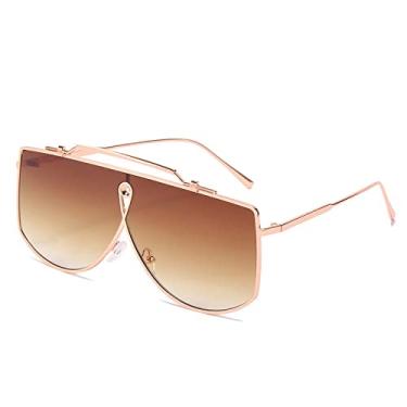 Imagem de Óculos de sol com armação de metal de uma peça para mulheres hombre Steampunk Personalidade óculos de sol femininos gafas de sol, 2, tamanho único