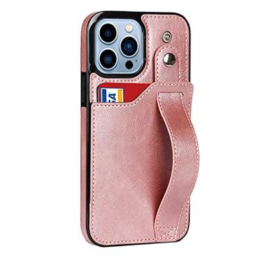 Imagem de Capa de telefone comercial de couro para iphone 14 13 12 11 pro max xs xr x 6 6s 7 8 plus se 2020 cartão carteira carteira bolsa capa, ouro rosa, para ip 13 mini 5.4 polegadas