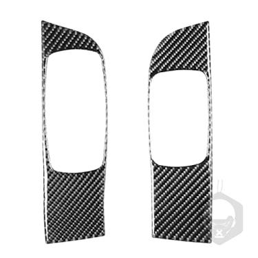Imagem de Adesivo de acabamento de capa de decalque de moldura de painel preto de fibra de carbono compatível com Dodge Challenger 2015 (clássico, tampa de painel de regulador de elevação de janela)