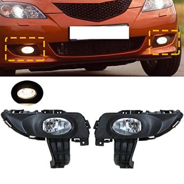 Imagem de JESYMBX Para Mazda 3 M3 2003 2004 2005 2007 2008 2009 2010 Kit de lâmpada de neblina de para-choque dianteiro BS1C-51-680 1 par lado esquerdo e direito (motorista e passageiro)