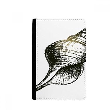 Imagem de Porta-passaporte com ilustração de caracol preto vida marinha notecase burse capa carteira porta-cartão, Multicolor