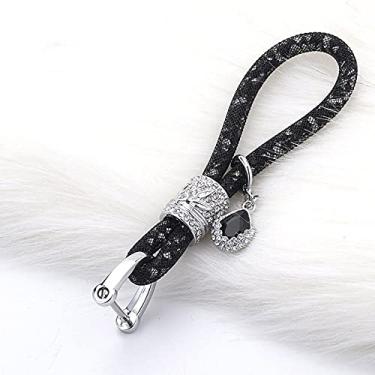 Imagem de YJADHU Capa de chave de carro de areia movediça capa de chave inteligente, apto para Volkswagen VW Golf 7 mk7 Seat Ibiza Leon FR 2 Altea Aztec para Skoda Octavia, chaveiro preto