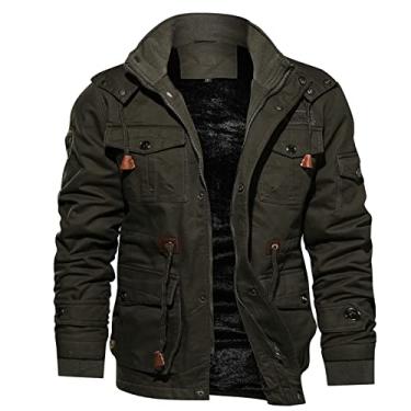 Imagem de Jaqueta militar masculina jaqueta bomber cargo com vários bolsos à prova de vento trabalho ao ar livre jaqueta de lã jaqueta puffer, verde1, 3GG