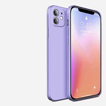 Imagem de Capa quadrada de silicone líquido para iPhone 11 12 13 Pro Max Mini X XR XS Max 7 8 Plus SE Capa traseira, roxa, para iPhone XR