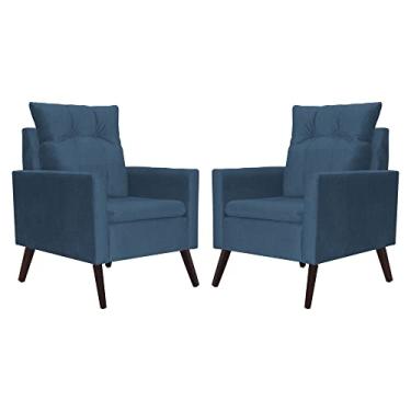 Imagem de Kit 02 Poltronas Decorativa Ligia Suede Cores - DS Estofados