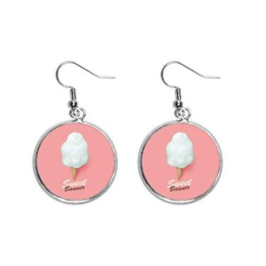 Imagem de Brinco de sorvete com formato de casquinha de ovo de sorvete com pingente de orelha prata joia feminina