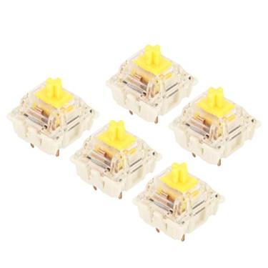 Imagem de Interruptor de Teclado Mecânico Linear Silencioso Pré-lubrificado, 45 Peças, Conjunto de Interruptor de Teclado Mecânico Tátil Retroiluminação à Prova D'água Hot Swappable para (G Amarelo PRO)