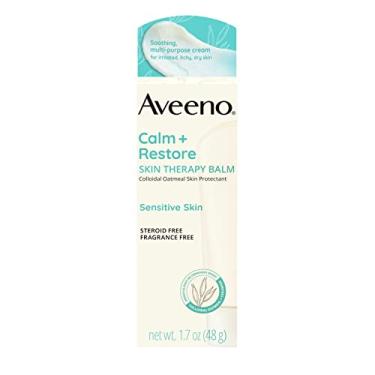 Imagem de Aveeno Protetor de pele Calm + Restore Therapy Bálsamo, calmante e hidratante para pele sensível, aveia Coloidal e Ceramidas para ajudar a combater a pele seca, sem fragrância e esteroides, 48 g