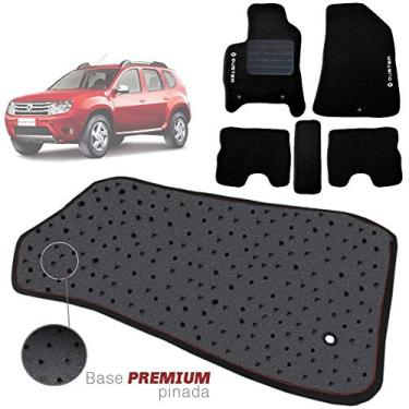 Imagem de Jogo de Tapete Carpete Pinado Compatível com Duster 2011 12 13 14 15 Impermeável Lavável Logo Bordado 5 Peças