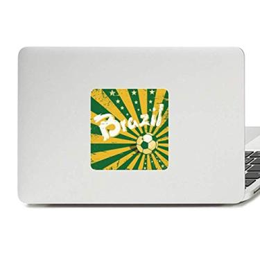 Imagem de Adesivo de vinil para laptop de futebol amarelo verde Brasil Brasil Brasil decoração PC