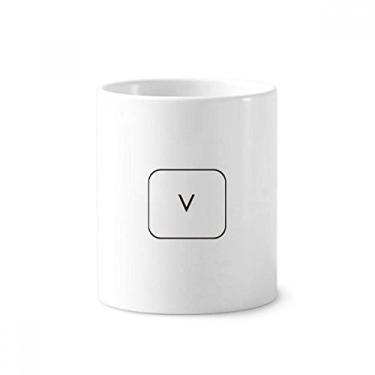 Imagem de Suporte de caneta com símbolo de teclado em V para escova de dentes, caneca, suporte de cerâmica