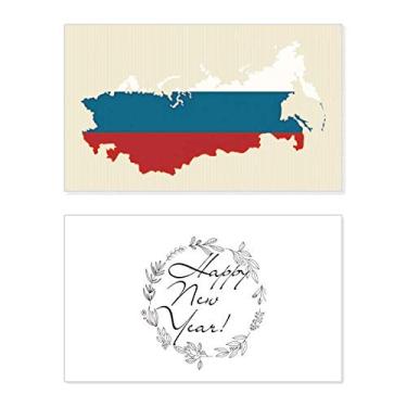 Imagem de Mapa da Rússia Ilustração Nacional Falg Ano Novo Festival Cartão Bless Mensagem Presente