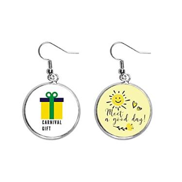 Imagem de Presente de carnaval do Brasil, Rio Art Déco, presente, moderno, gota, sol, flor, brinco, bijuteria, moda