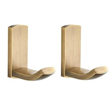 Imagem de BigBig Home Gancho de toalha de latão, ganchos de roupão de parede de banheiro de latão antigo montados vintage, ganchos de roupas de casaco antigo, pacote com 2