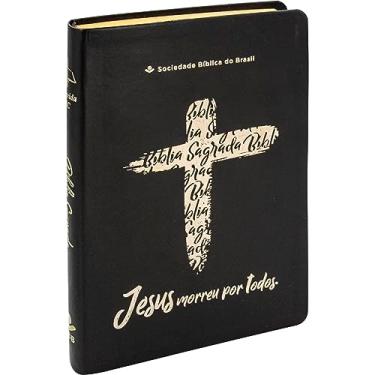 Imagem de Bíblia Linha Ouro - Jesus, Letra Grande, capa preta, índice impresso, beira pintada: Almeida Revista e Atualizada (ARA)