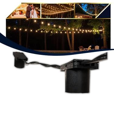 Imagem de Varal Luzes Aljatec 25 metros Sem Lampada Gambiarra Americano Area Externa Casamento Cordão Externo Fio de Luz Jardim (Preto)