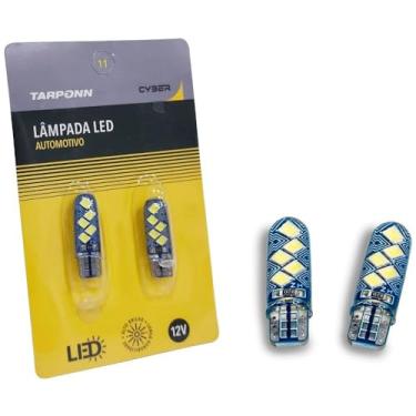 Imagem de Par Lâmpada Led Farolete Pingo T10 13 Leds 5050 12v