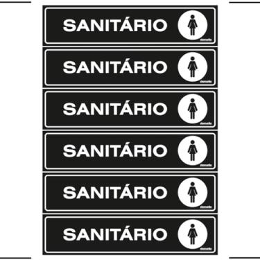 Imagem de Combo 6 Placas De Sinalização Sanitário Feminino 30x7 Ekomunike - A-432 F9e