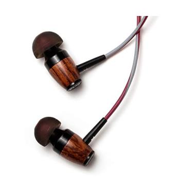 Imagem de Symphonized drm — Fones de ouvido intra-auriculares de madeira genuína DRM com isolamento de ruído e microfone, vermelho/cinza