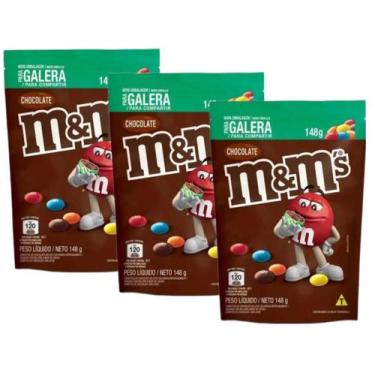 Imagem de M&M's Chocolate Confeito Ao Leite Pouch 148G - 3 Unid - Mars