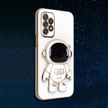 Imagem de Capa de revestimento de suporte dobrável de astronauta para Samsung Galaxy S23 S22 Ultra S20 S21 FE Note 20 10 Plus A12 A13 A33 A52 A54 A53 5G Case, branca, para A13 4G