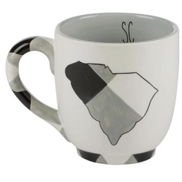 Imagem de Glory Haus Canecas jumbo para café ou sopa Everyday Home Sweet Home State, pintado à mão de cerâmica de 473 ml (The Palmetto State)