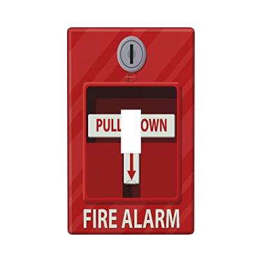 Imagem de Capa para interruptor de luz impressa de alarme de incêndio 1 gangue, placa de parede decorativa de interruptor único placa de parede, placa frontal, 11,4 cm x 2,76 polegadas
