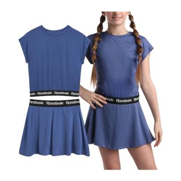 Imagem de Reebok Conjunto de saia ativa para meninas - 2 peças de camiseta de desempenho e saia atlética - conjunto de saia de tênis plissada para meninas (7-12), Roxo, 10