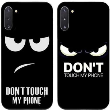 Imagem de 2 peças Don't Touch My Phone impresso TPU gel silicone capa de telefone traseira para Samsung Galaxy (Galaxy Note 10)