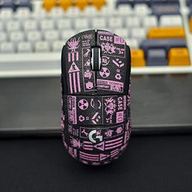 Imagem de Hokeyio Fita de aderência para mouse cobertura total para Logitech G Pro X Superlight sem mouse Ark Rosa Full Noctilucent