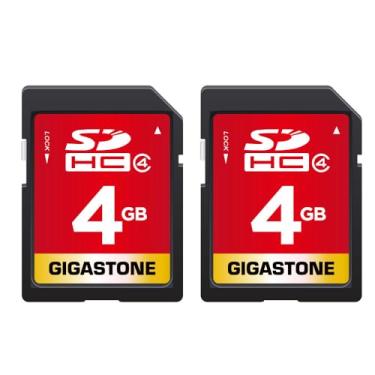 Imagem de Gigastone Cartão SD de 4 GB, pacote com 2 cartões de memória SDHC Classe 4 para foto, vídeo, música, arquivo de voz, câmera DSLR, DSC, gravador, reprodução, PC, Mac POS, 2 unidades (pacote com 2), com