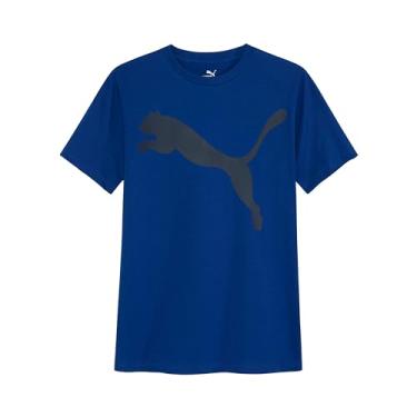 Imagem de PUMA Camiseta masculina com logotipo de gato grande, Azul escuro, GG
