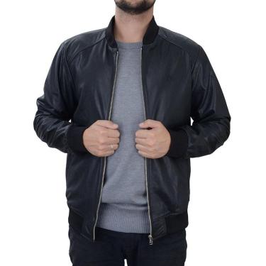 Imagem de Jaqueta Masculina Spirito Santo Leather Bomber Couro Preta - 116207-Masculino