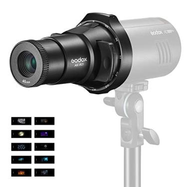 Imagem de Godox Ak-R21 Kit de acessórios de projeção de flash cônico com lente de 65 mm e conjunto de transparência de 10 peças com parafuso de 1/4 para flash GODOX AD100PRO AD200PRO V1Pro, TT685II, V850II