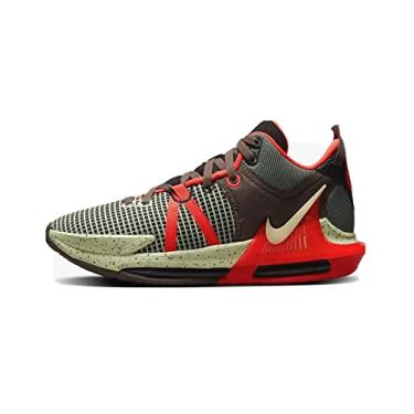 Imagem de Nike Tênis de basquete masculino Lebron Witness 7, Preto/carmesim brilhante/jacaré/pouco volt, 42