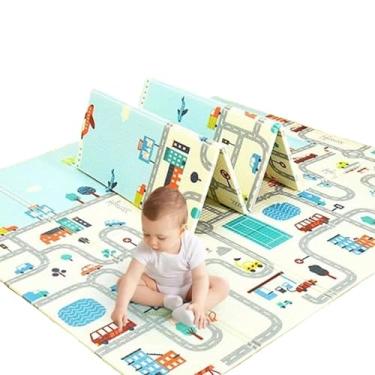 Imagem de Tapete Infantil Emborrachado Dupla Face Térmico Ultra Macio Dobrável Tatame 2x1 Com Bolsa Para Transporte (2,0 x 1,8 M)