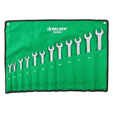 Imagem de Chave Combinada Jogo 3/8 A 1 Poleg. 12 Peças - 302902Br - Belzer