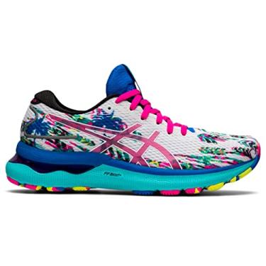 Imagem de ASICS Tênis de corrida feminino Gel-Nimbus 24, 38, branco/rosa GLO, Branco/Rosa Glo, 38