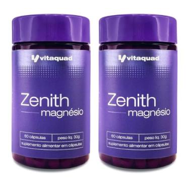Imagem de Kit 2 Magnésio Zenith 120 Cápsulas Bisglicinato Quelato Vitaquad